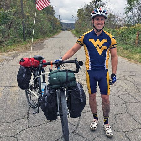 Andrew Hoover biking across the US.
