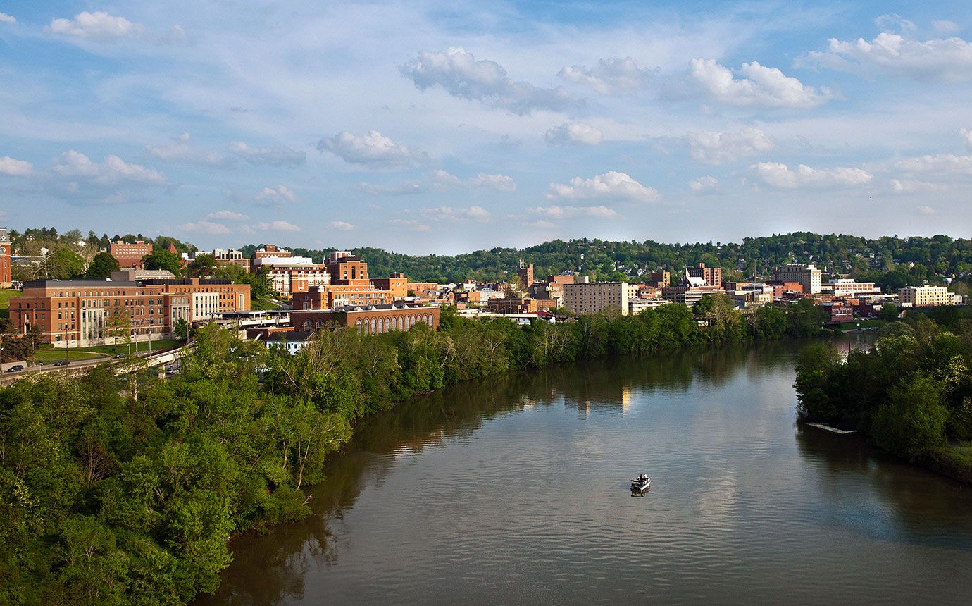View of downtown Morgantown from the river.