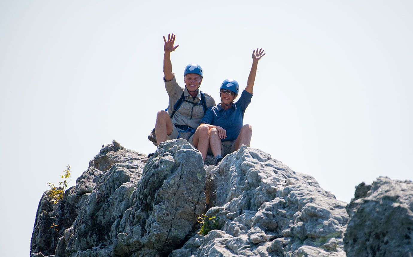 Brad and Alys Smith on top of Seneca Rocks.
