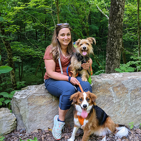 Bethany with her dogs.